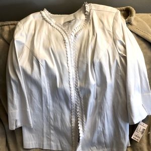 18/20 White dressbarn jacket NWT